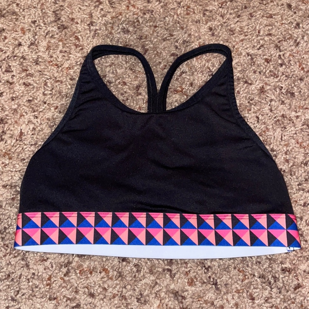 Kids Black Soorts Bra W/ Designs On Rim